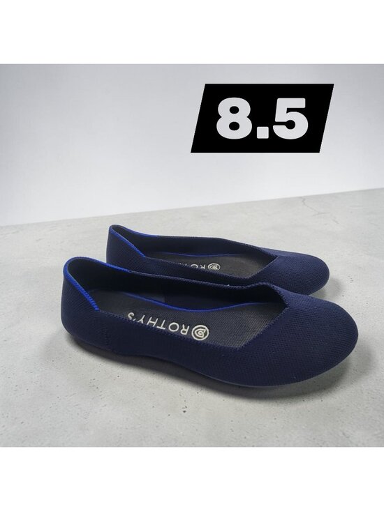 Rothy’s Shoes - ROTHY'S Size 8.5 Blue Knit Round Toe V Cut Ballet Flats Shoes